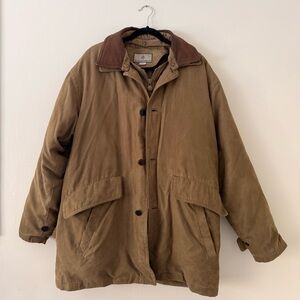 RAINFOREST Mens Size L Tan (2in1) Down Coat Leather Collar Military Field Jacket